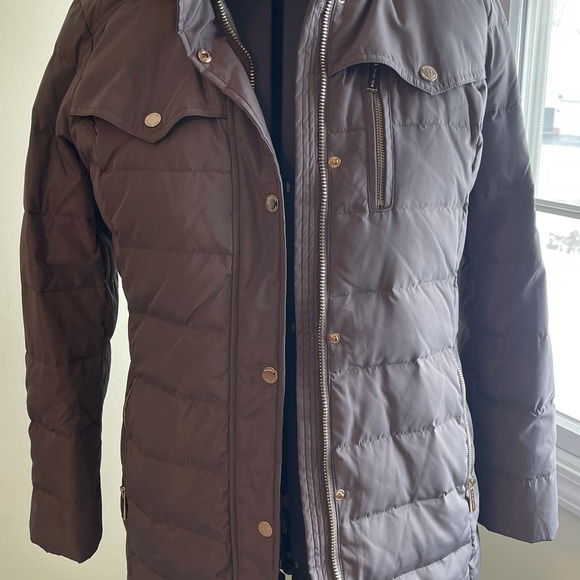 NWOT Michael Kors fur trim hooded puffer jacket - Picture 3 of 6